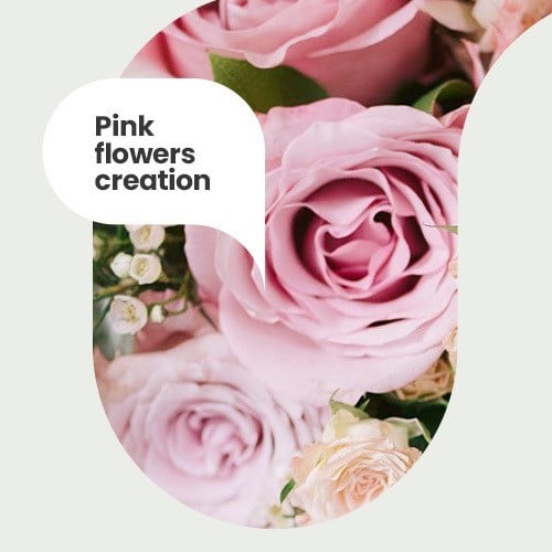 Pink flowers creation