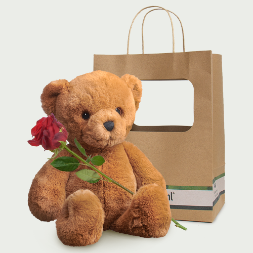 1 to 10 roses with teddy bear