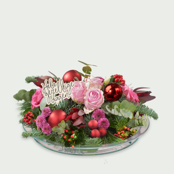 Flower arrangement Christmas pink